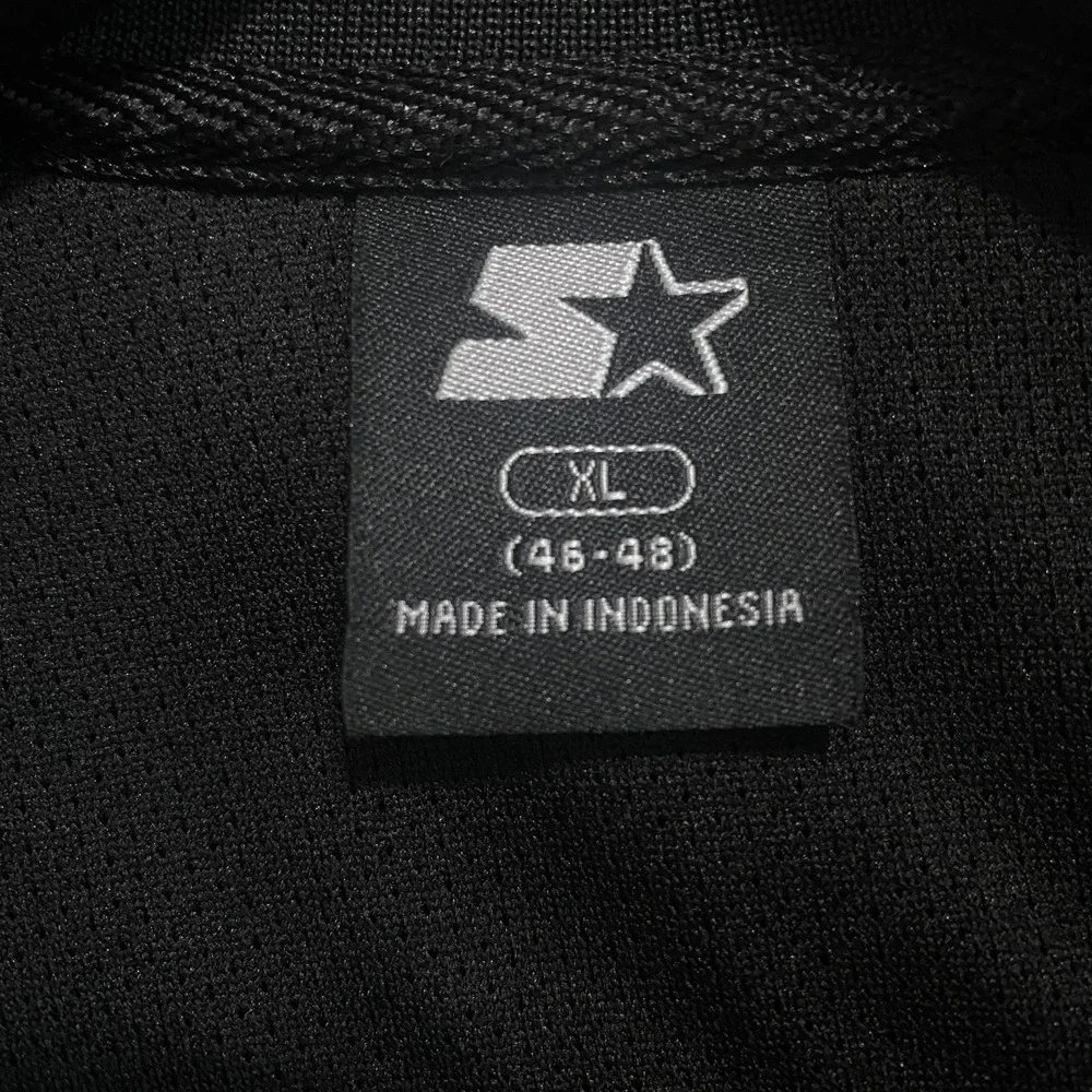 Starter Track Jacket Mens XL Black Vintage Y2K Full Zip Athletic‎ Retro Stripe